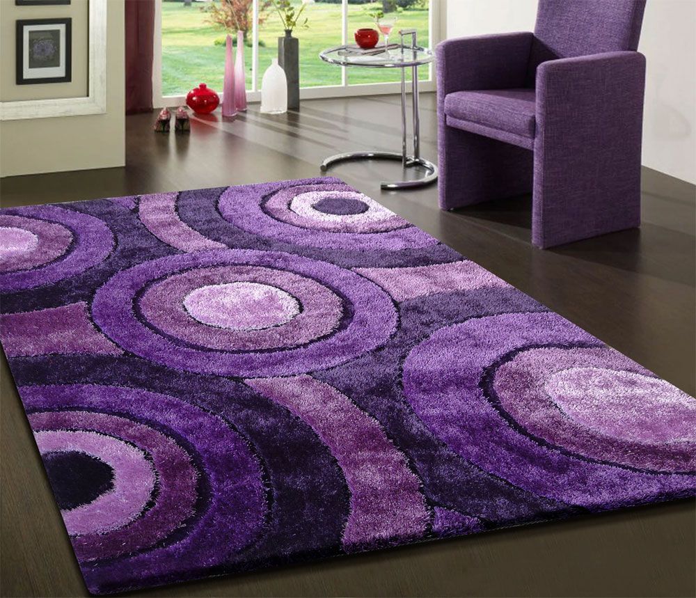 Lavender Shag Rug Modern Design 110