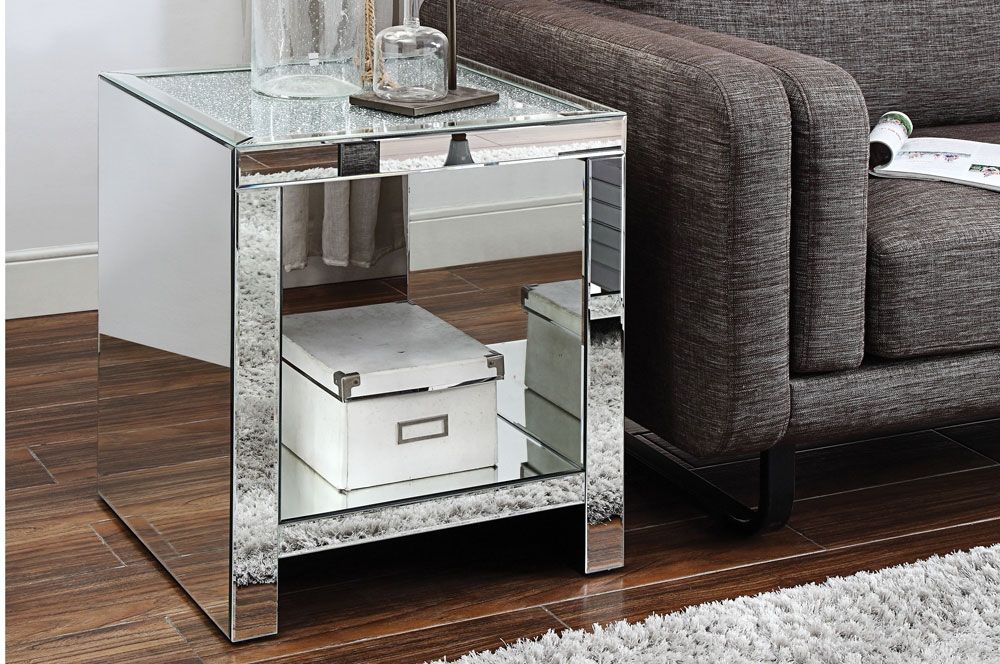 Lavern Mirrored End Table