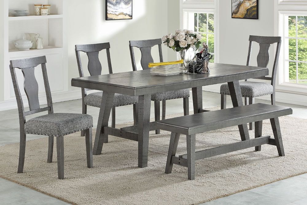 Lavon Table Set Rustic Gray Finish