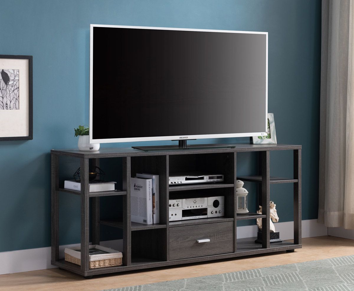 Leaton Rustic Grey Finish TV Stand