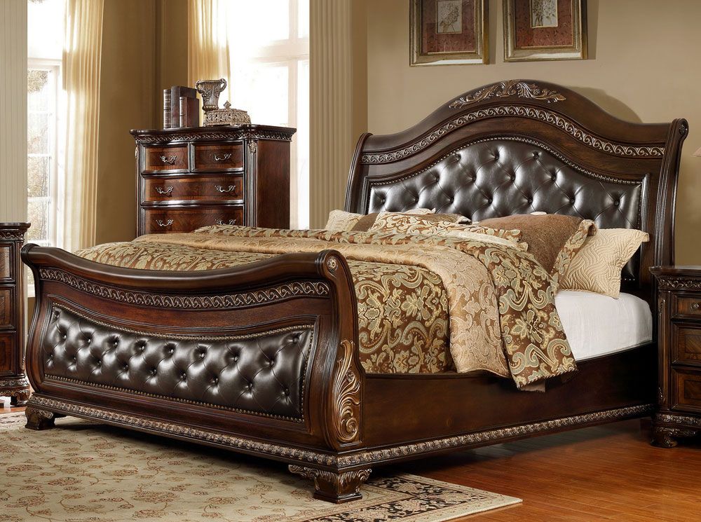 Ledelle Traditional Style Sleigh Bed