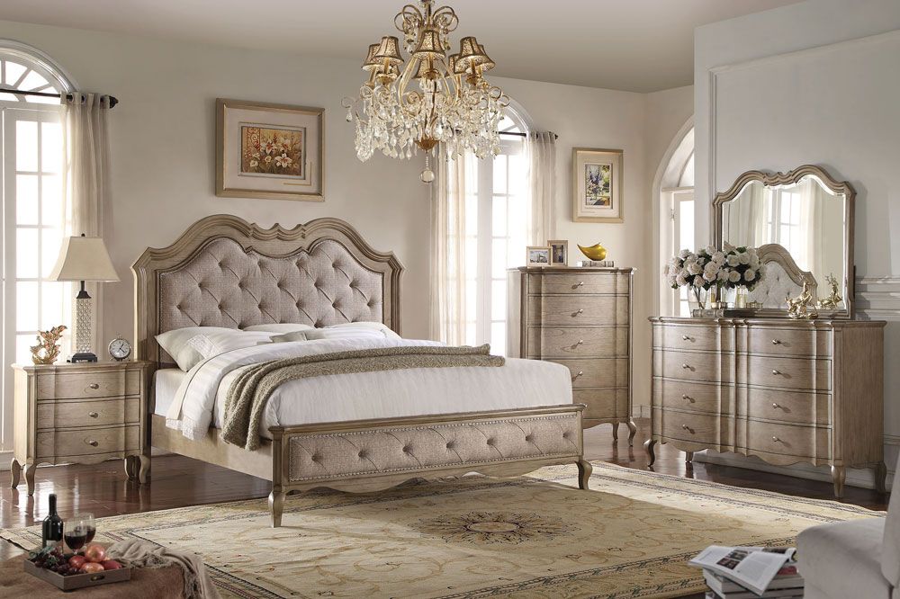 Lemoore Classic Bed Antique Taupe Finish