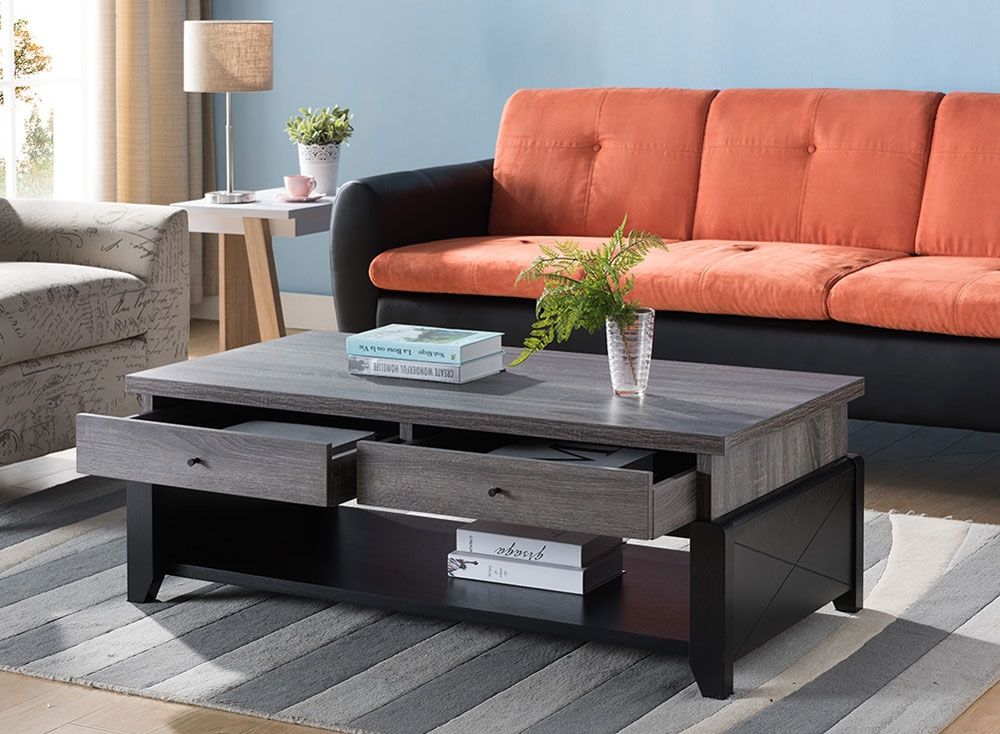 Lena Coffee Table With Drawers,Lena Modern Style Coffee Table