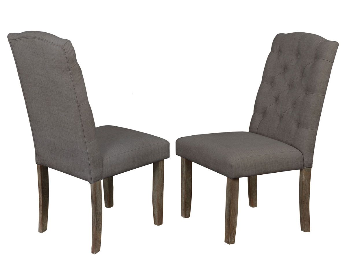 Lenart Grey Linen Dining Chairs