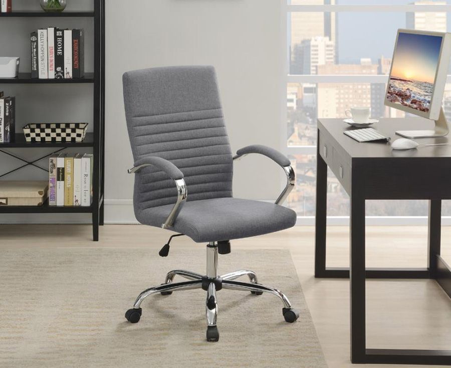 Lennon Grey Linen Office Chair