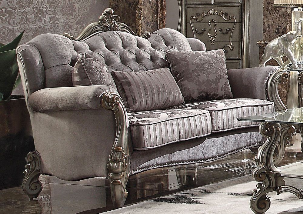 Leonie Platinum Finish Love Seat