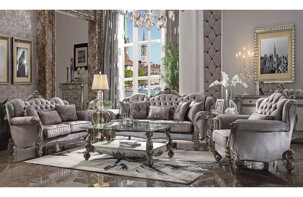 Leonie Platinum Living Room Collection