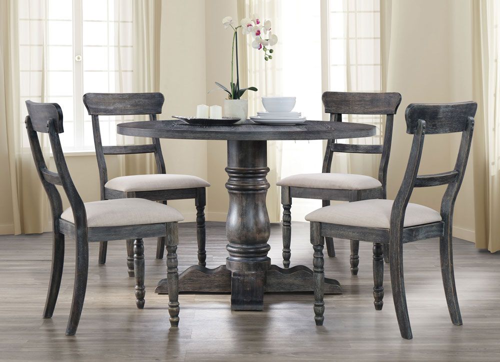 Letis Weathered Grey Round Dining Table