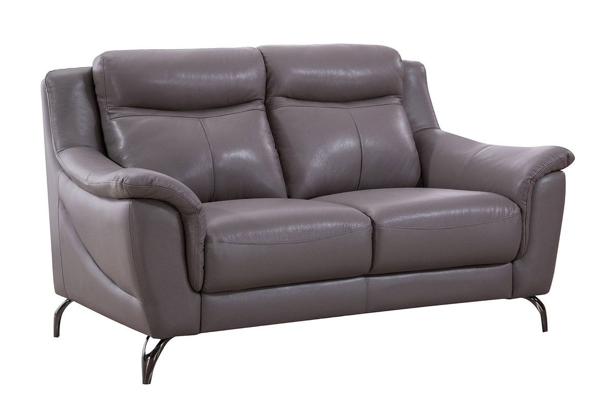 Levan Dark Tan Genuine Leather Loveseat