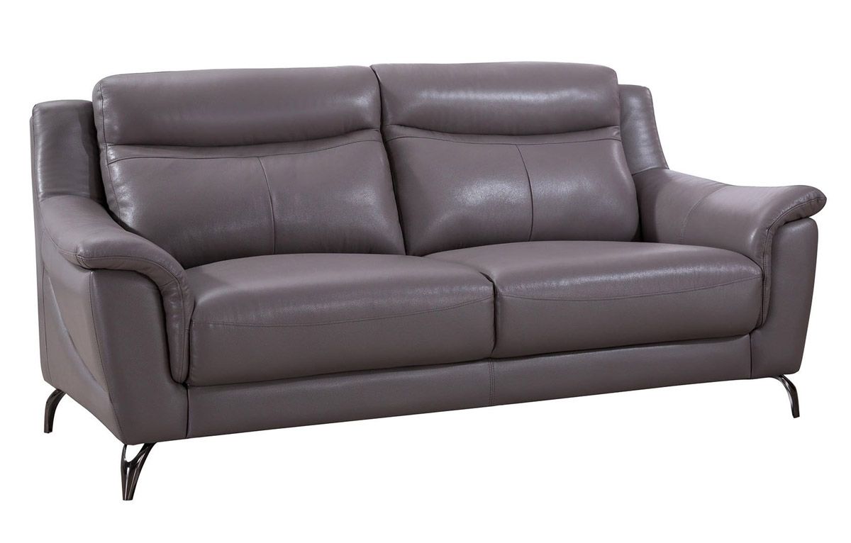 Levan Dark Tan Genuine Leather Sofa