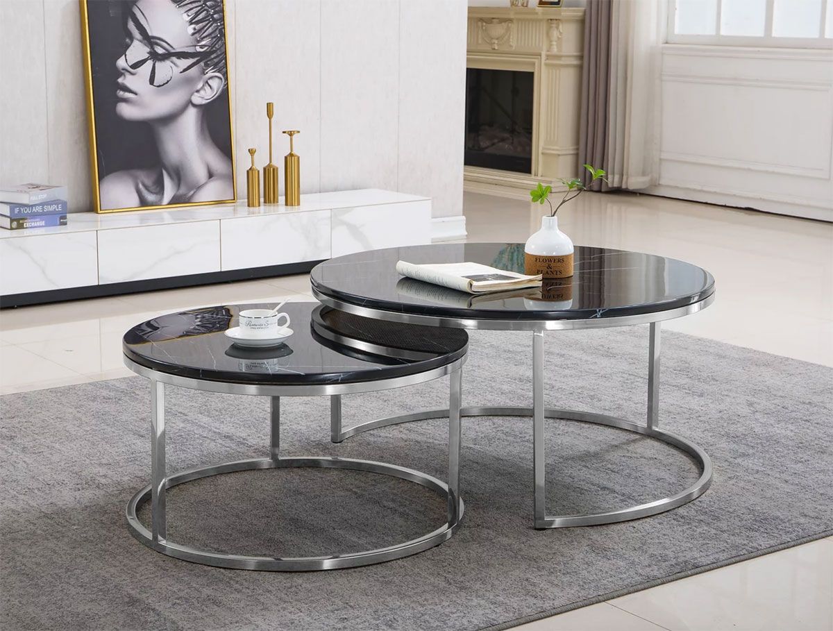Lia Round Coffee Table With Nesting Table