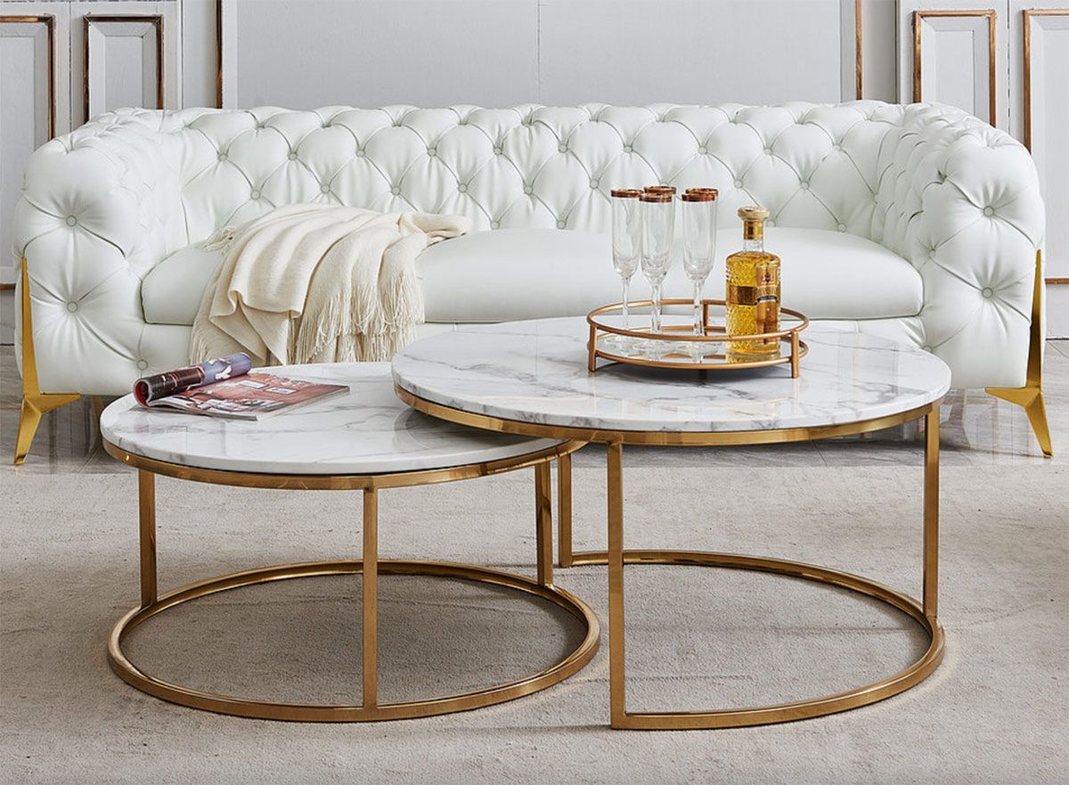 Lia Marble Coffee Table With Nesting Table