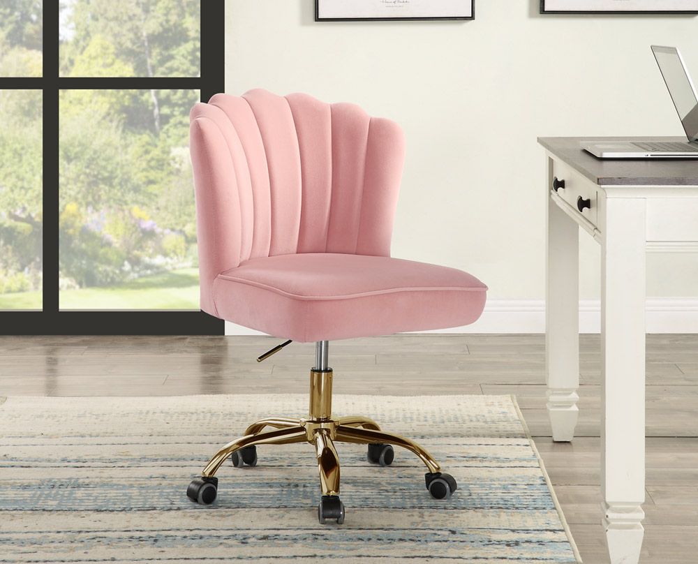 Liana Pink Velvet Office Chair