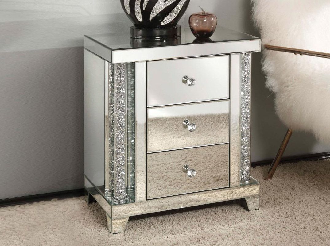 Lindia Mirrored Night Stand