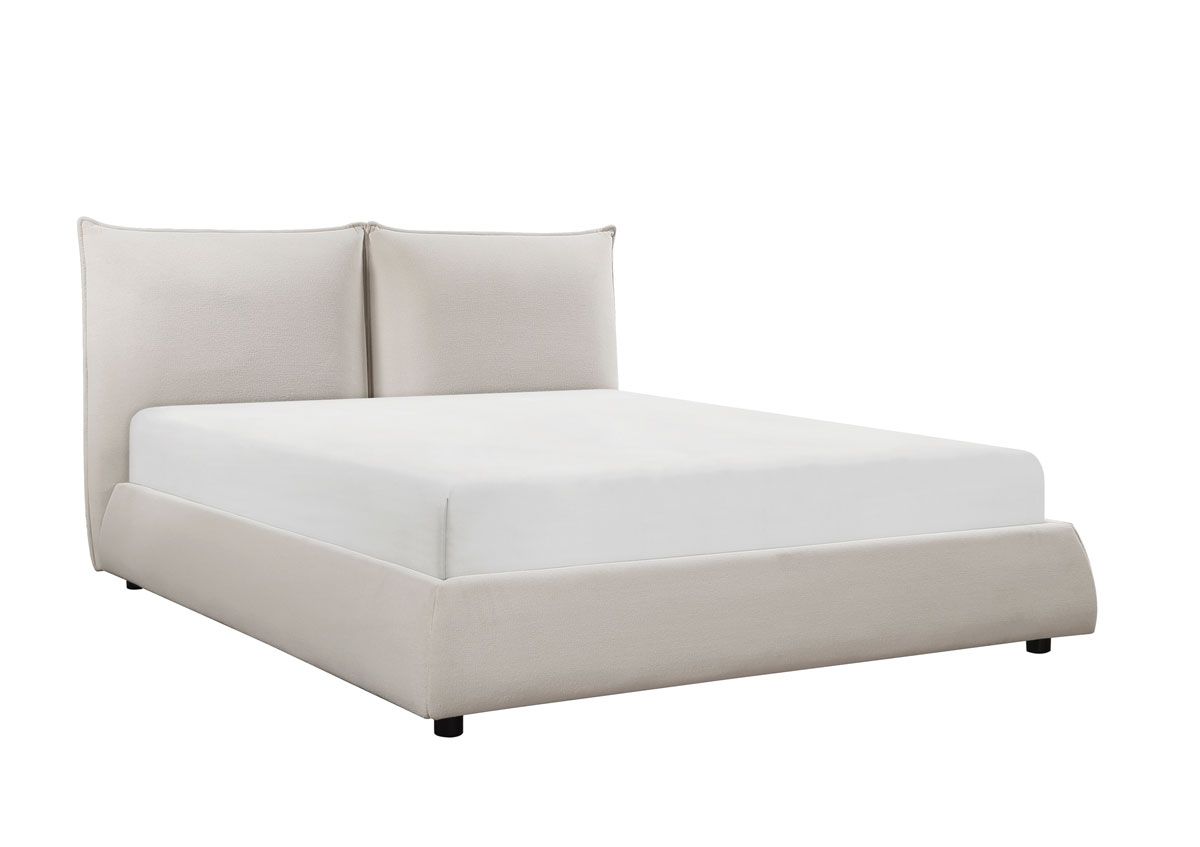 linna Beige Chenille Bed