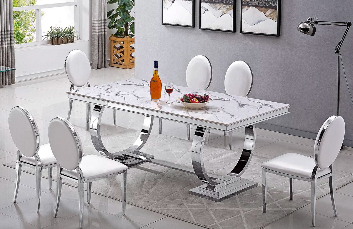 Lippa Modern Marble Top Dining Table