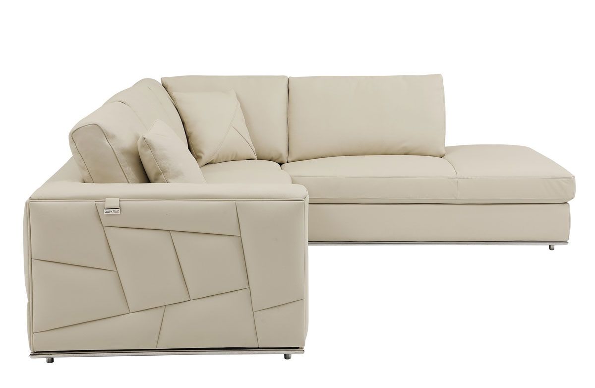 Liverna Facing Right Beige Italian Leather Sectional