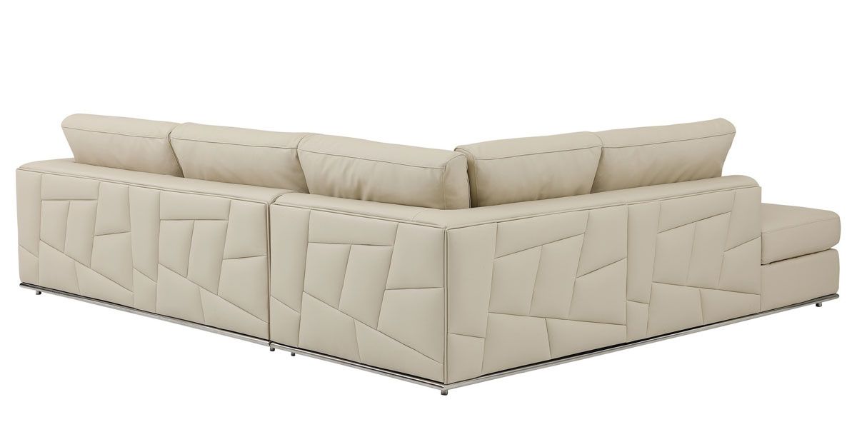 Liverna Beige Italian Leather Sectional Back