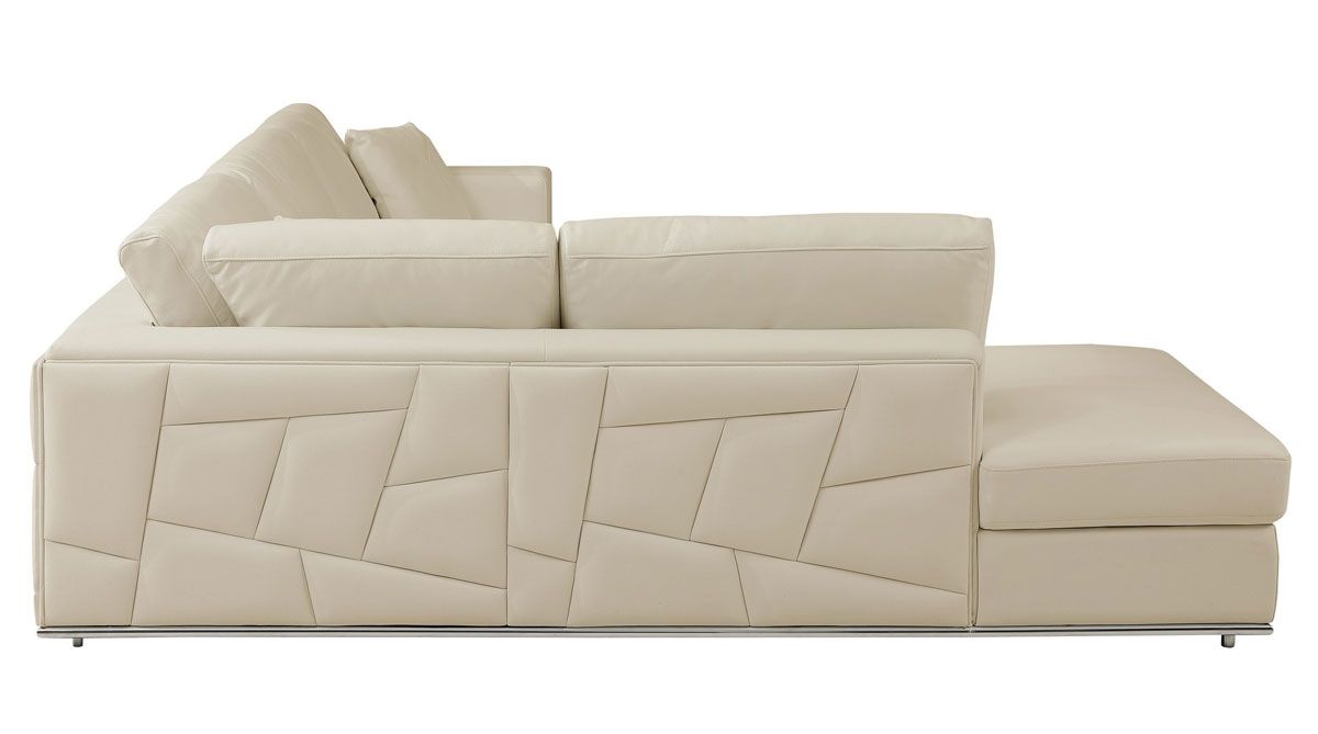 Liverna Beige Italian Leather Sectional Side