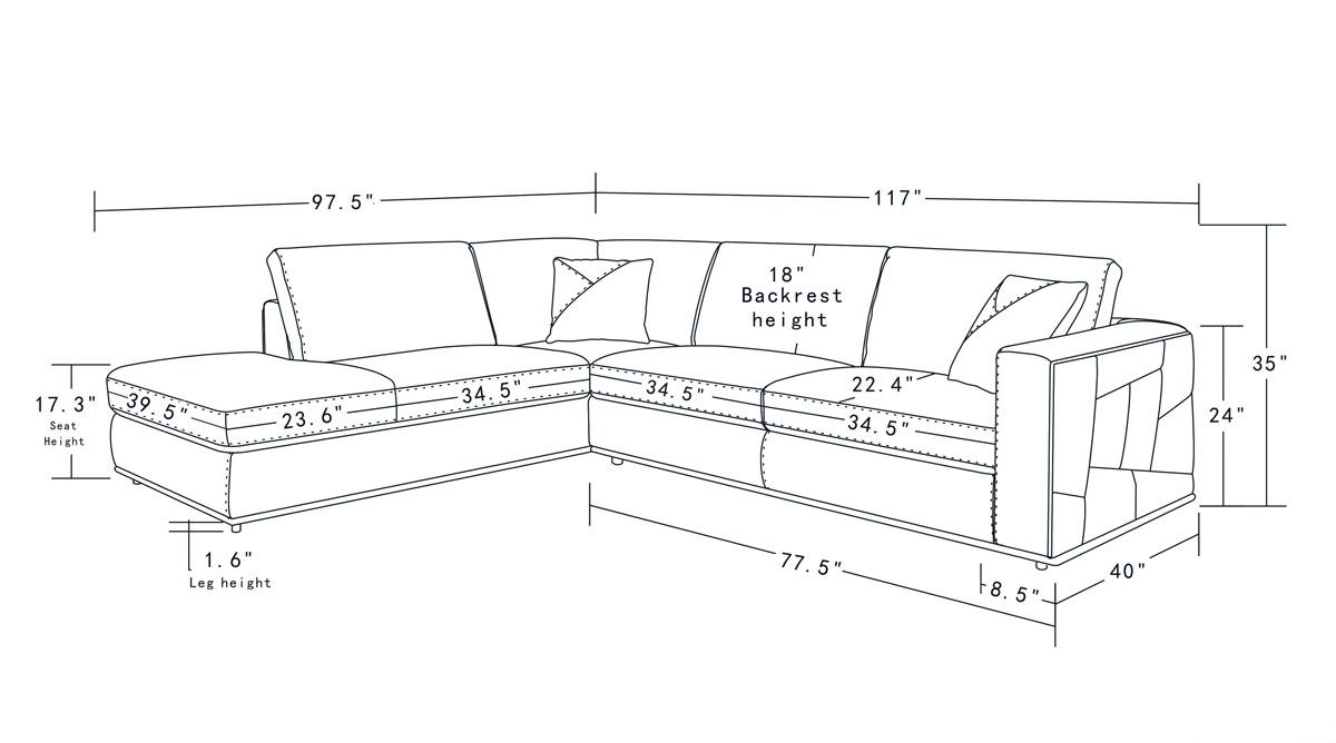 Liverna Sectional Dimensions