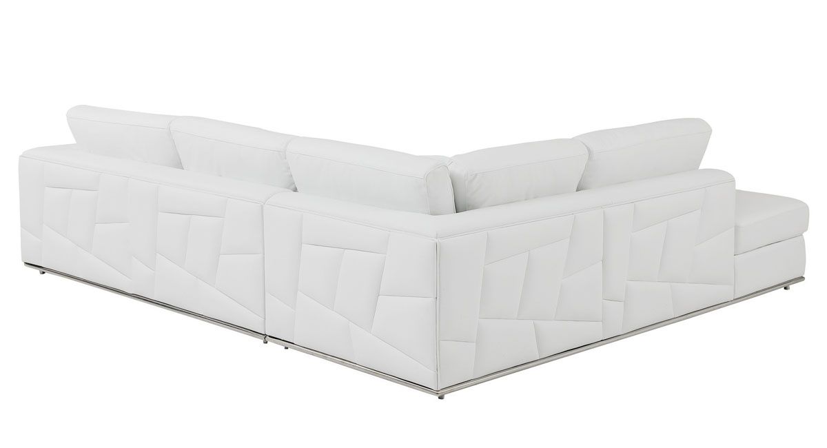Liverna White Leather Sectional Back