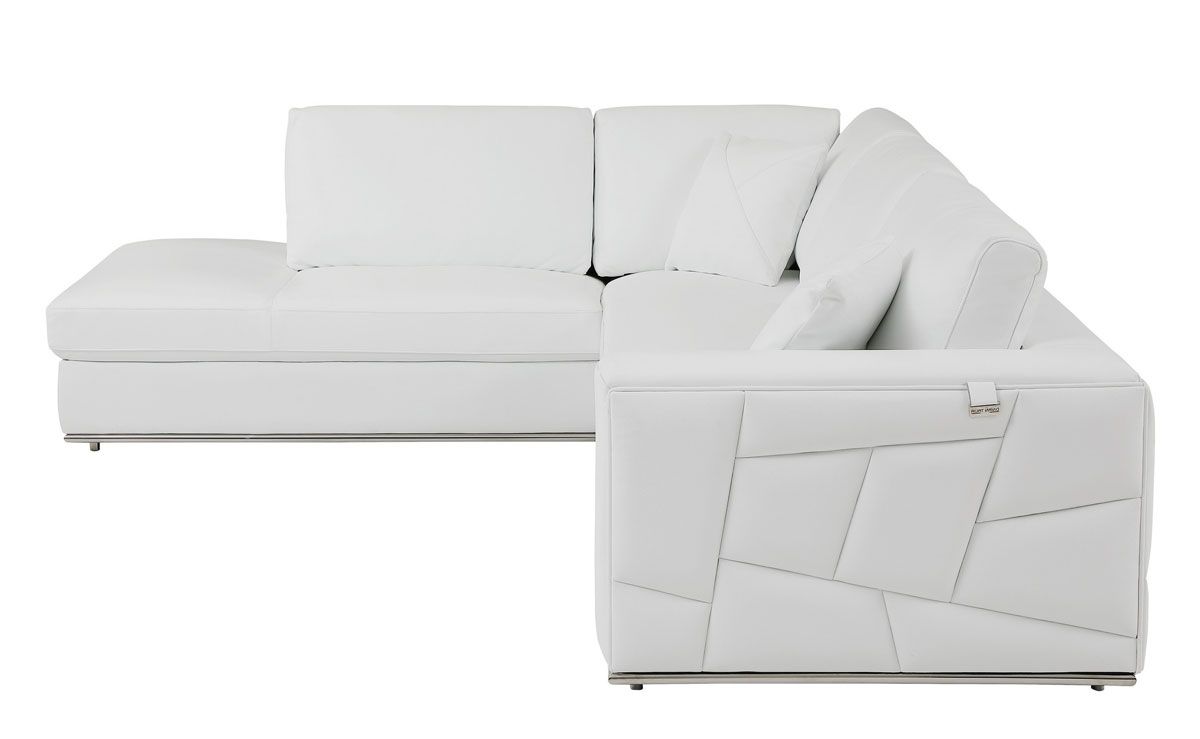 Liverna White Leather Facing Left Sectional