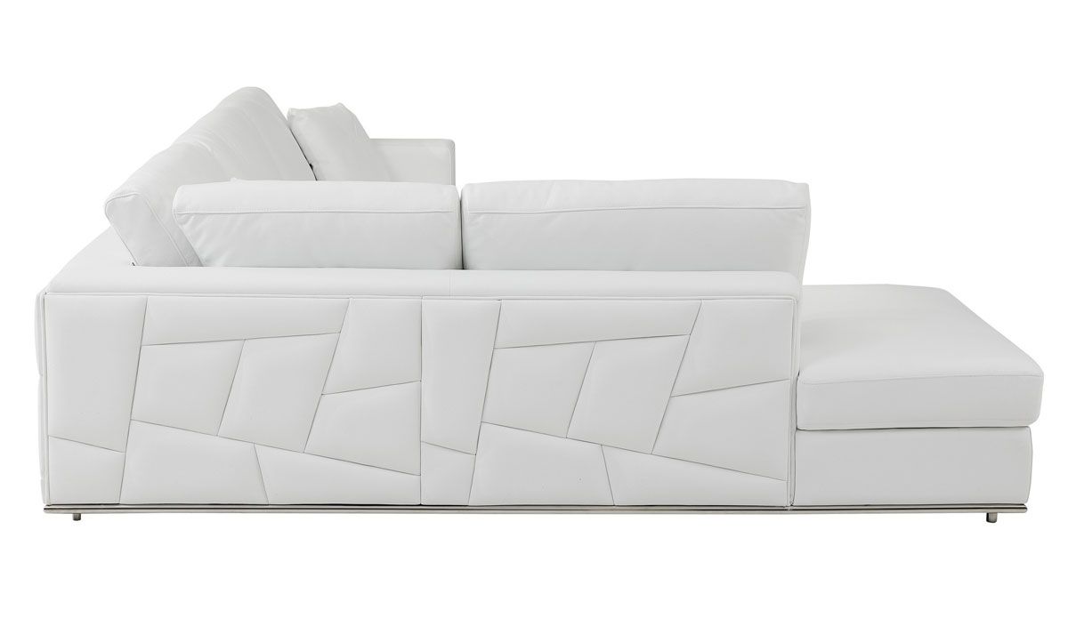 Liverna White Leather Sectional Side