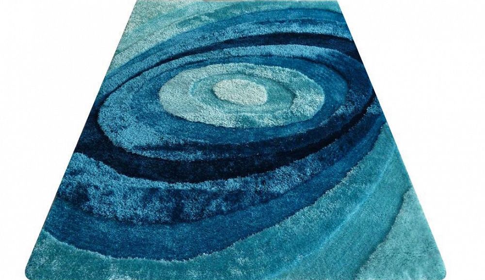 Modern Shag Area Rug 105 Blue