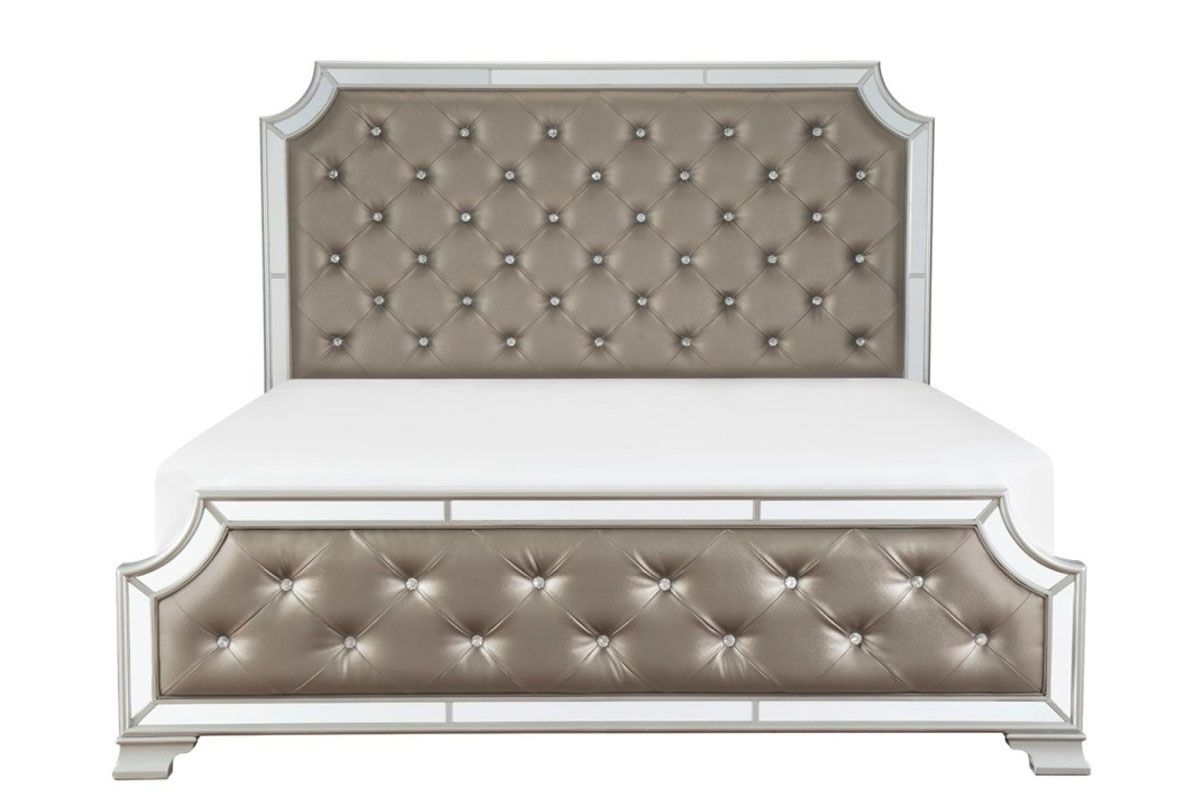 Lizbeth Bed With Mirrored Trim