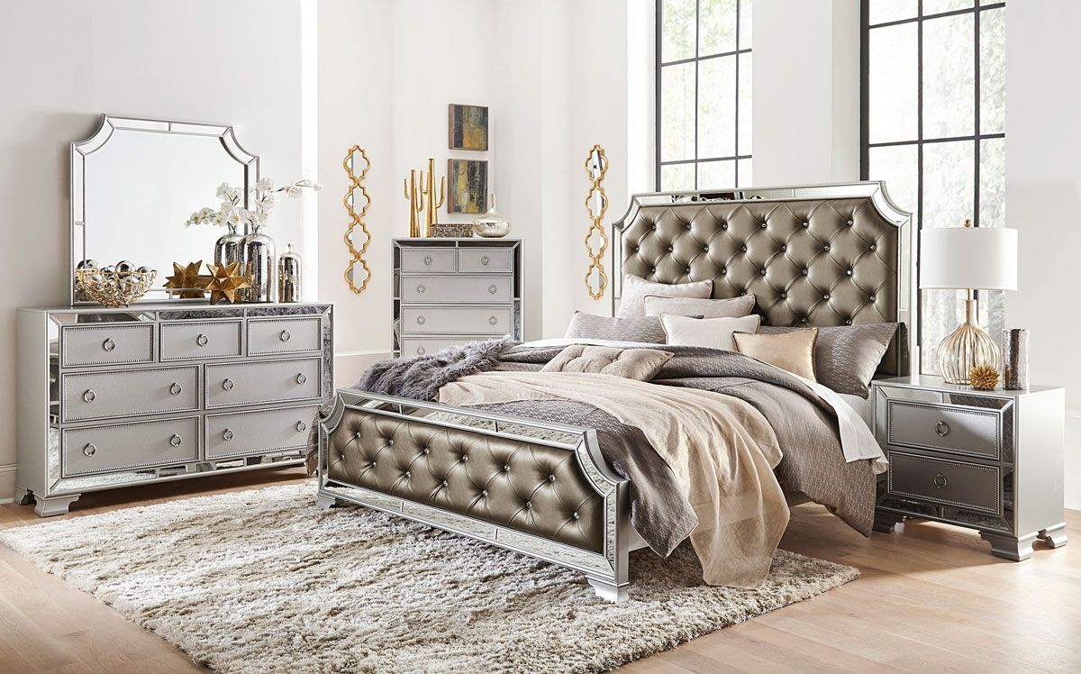 Lizbeth Bedroom Furniture Mirrored Trim