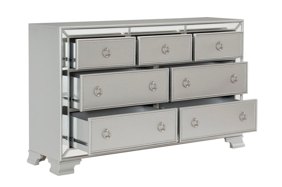 Lizbeth Dresser With Mirrored Trim