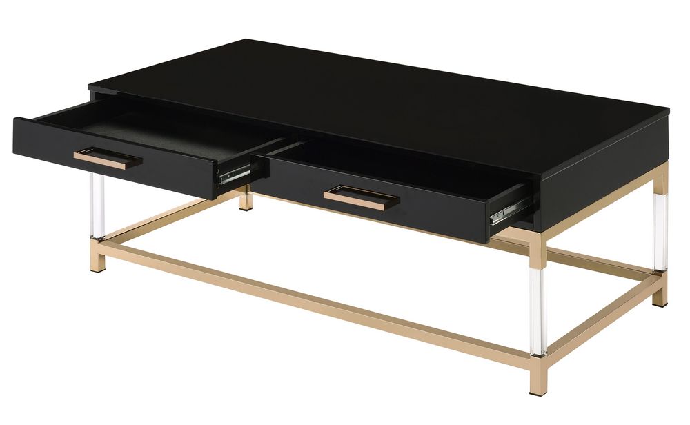 Logan Black Coffee Table With Drawers