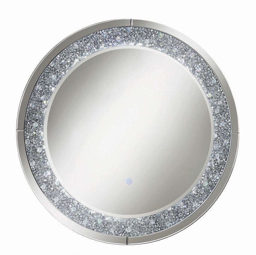 Logann Round Wall Mirror With LED Lights