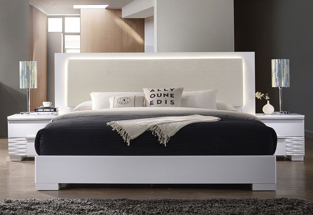 London Modern Platform Bed With Lights