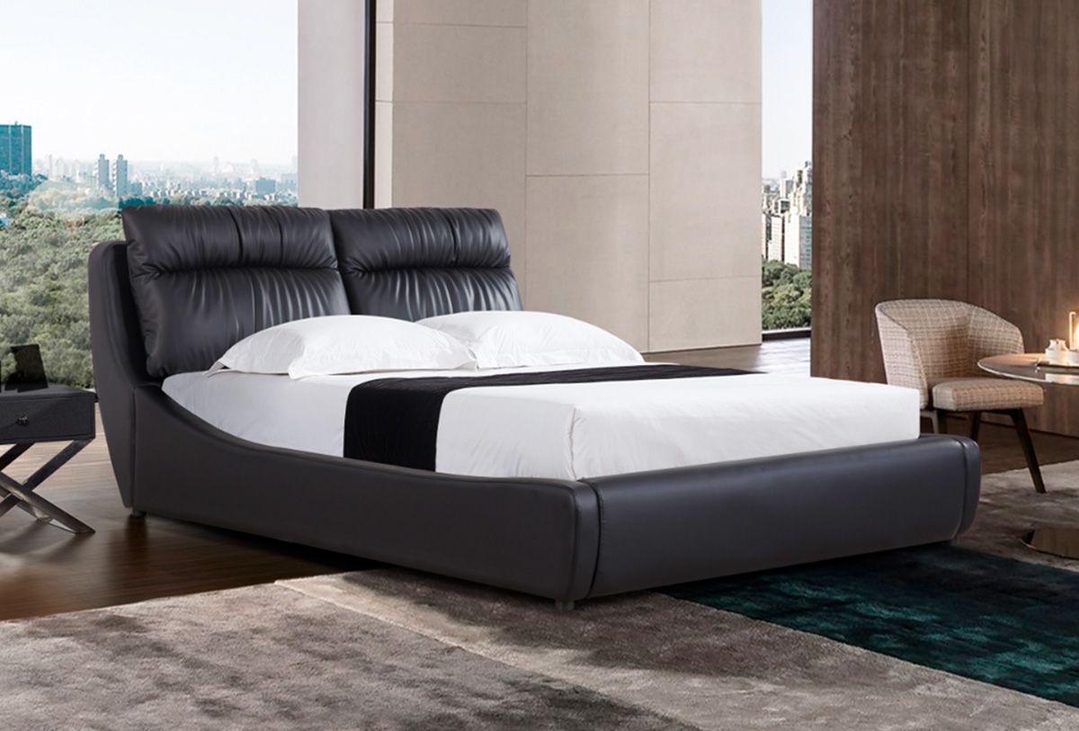 Lorraine Black Leather Storage Bed