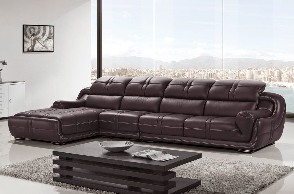Lotus Modern Sectional Facing Right Side,Lotus Modern Sectional Top Grain Leather