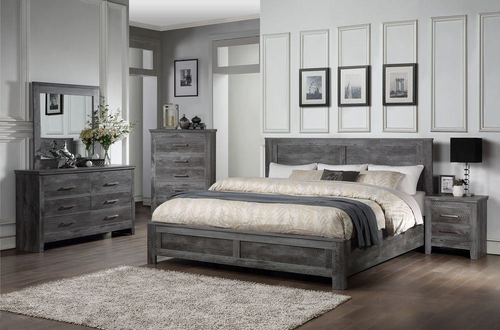 Loudon Rustic Grey Finish Bed