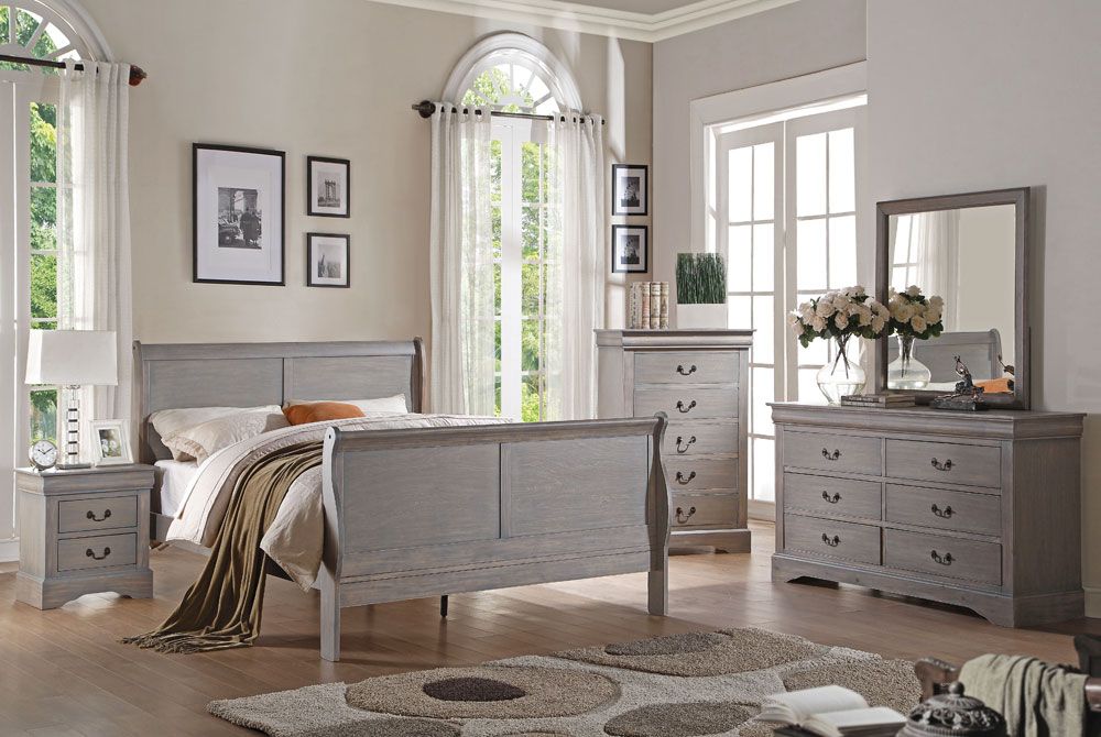 Louis Philippe Antique Grey Bedroom Furniture