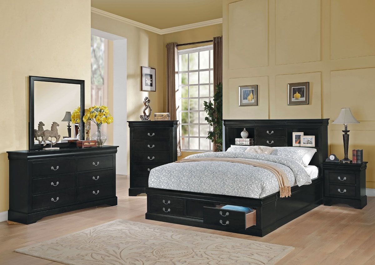 Louis Philippe Storage Bed Collection