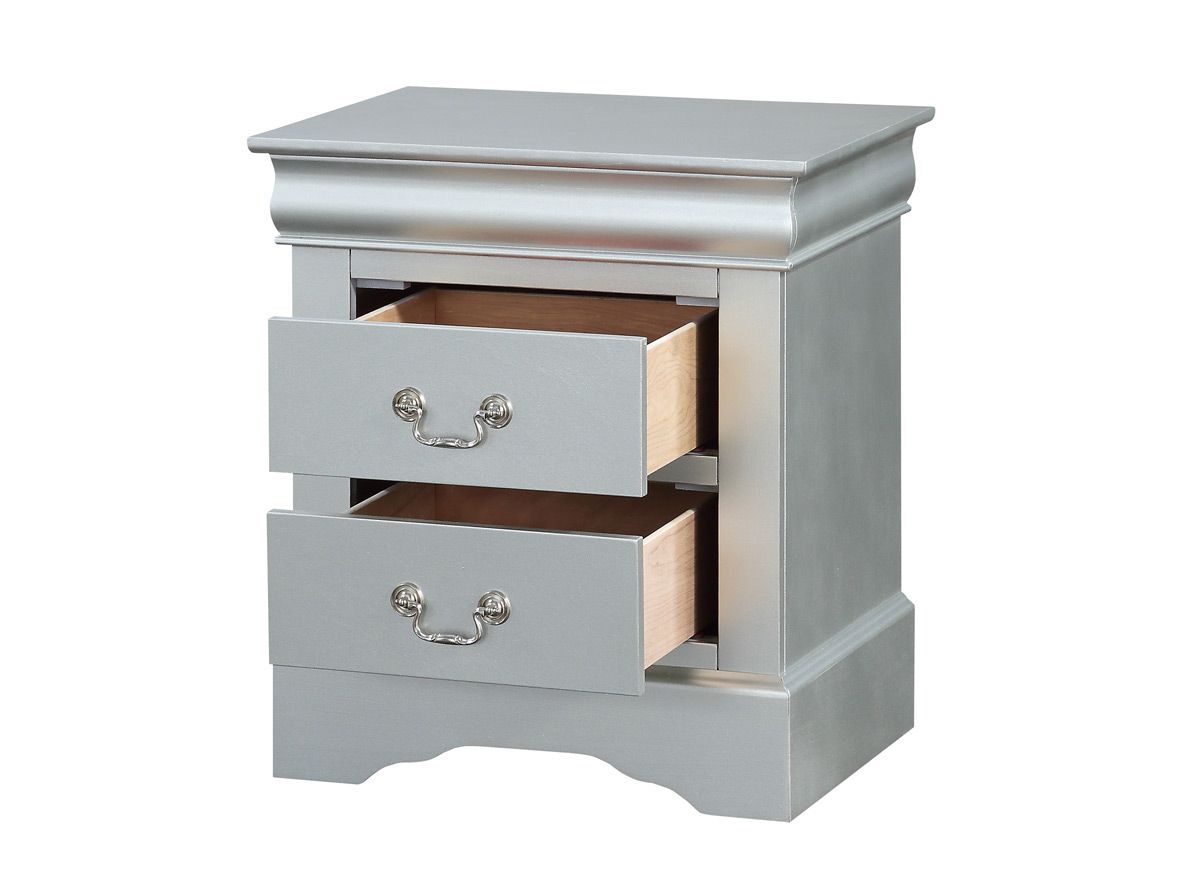 Louis Philippe Platinum Finish Night Stand