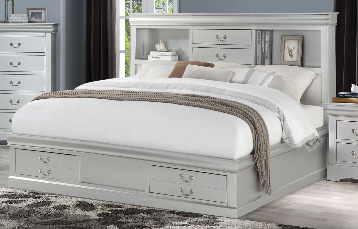 Louis Display Headboard Bed With Drawers
