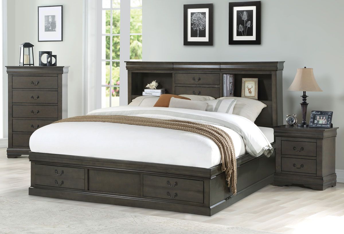 Louis Philippe Storage Bed