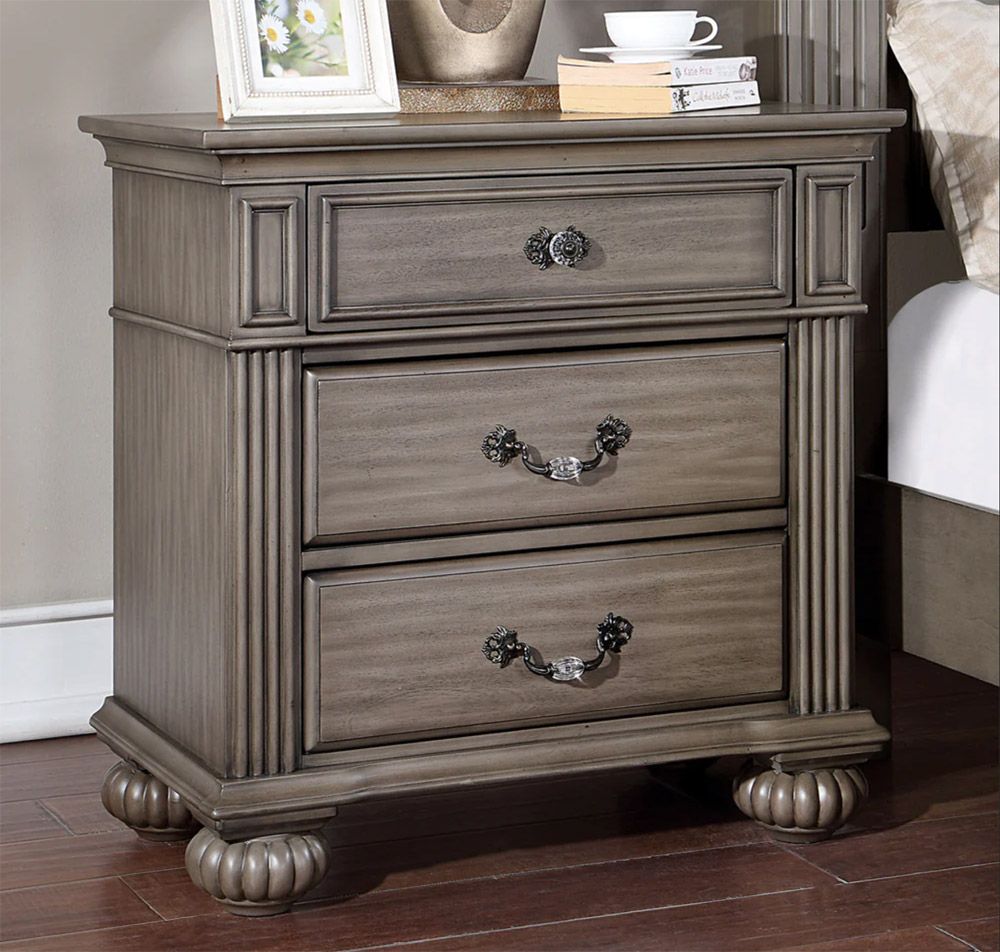 Louisa Grey Finish Traditional Night Stand