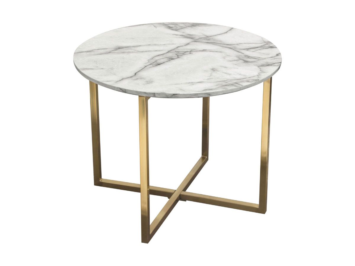 Lovus Round Faux Marble End Table