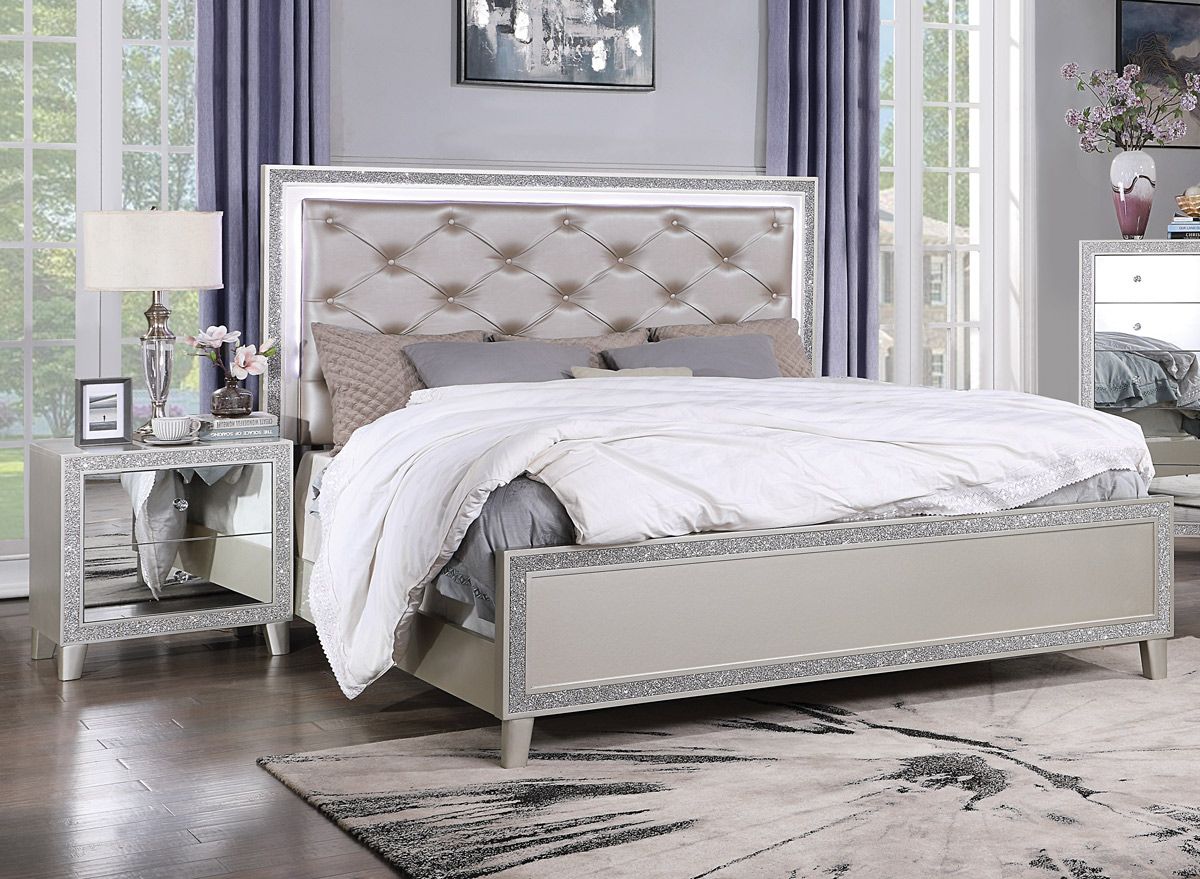 Lucia Modern Bed With Glitters