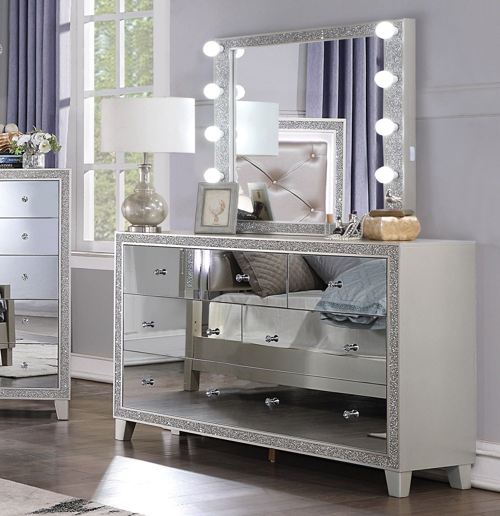 Lucia Mirrored Dresser With LED Mirror