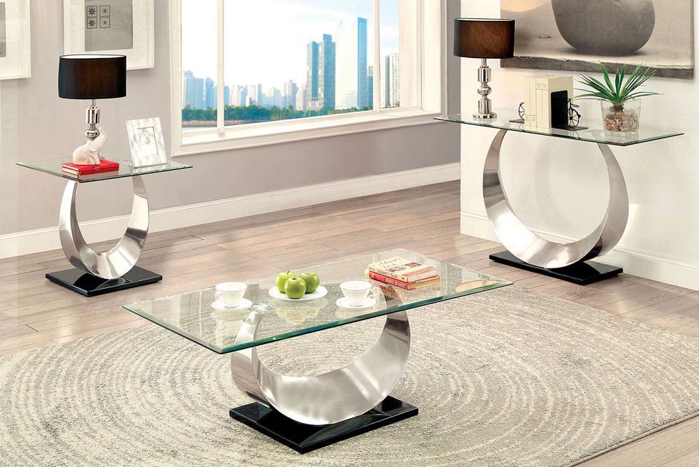 Lucy Modern Glass Top Coffee Table