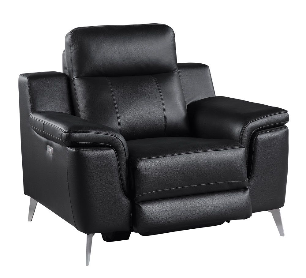 Ludovik Black Leather Power Recliner Chair