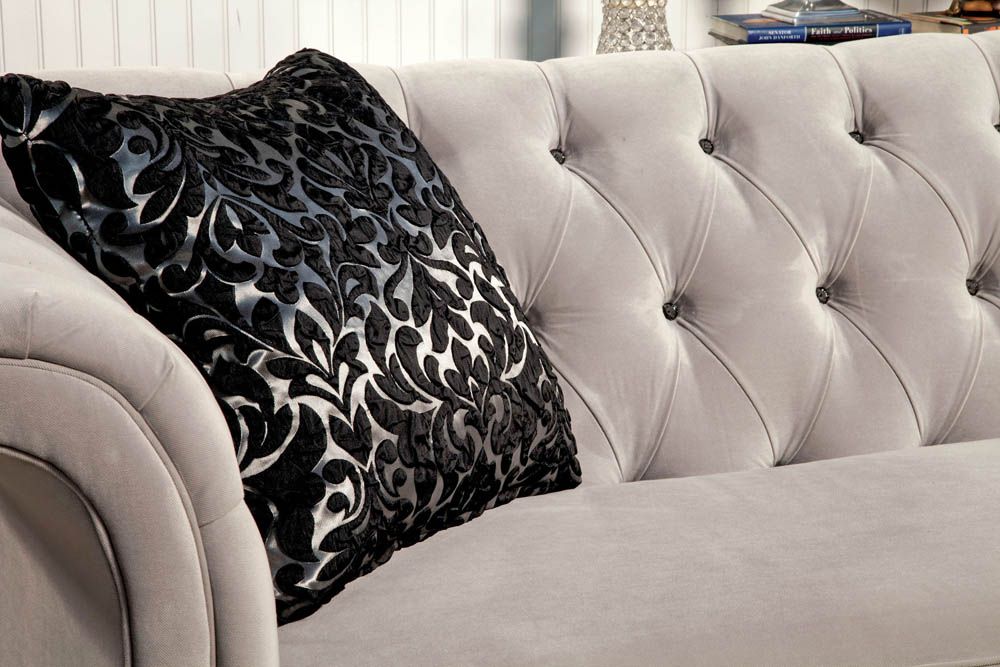 Luka Tufted Fabric Sectional Closeup