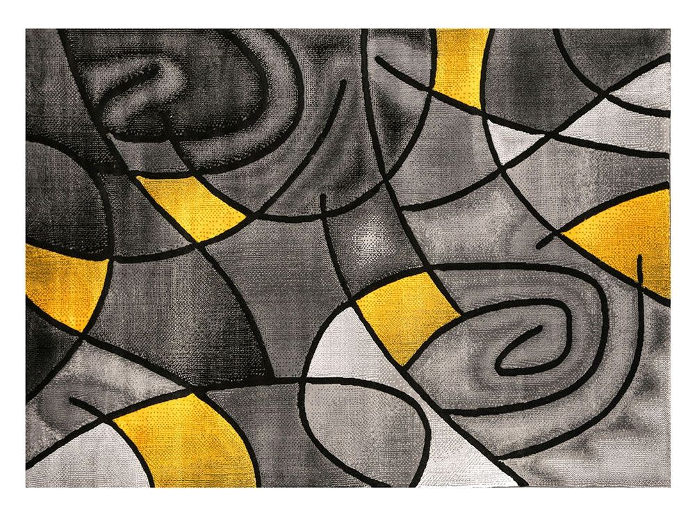 Luna Modern Grey Yellow Area Rug